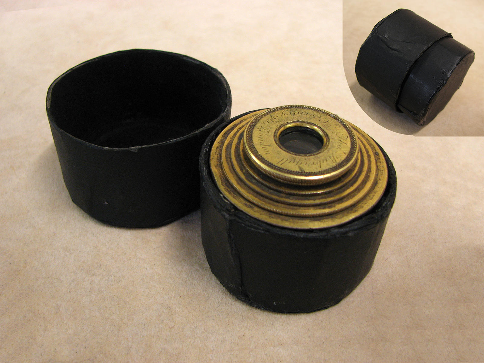 19th century Thomas Rubergall 6 draw brass monocular spyglass, circa 1820